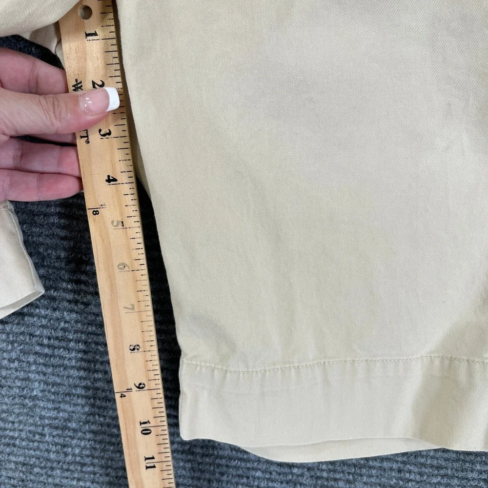 Talbots Chino Bermuda Shorts Womens 4 Tan Stretch Cotton Cargo Pockets Casual